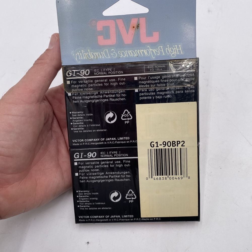 2 Pack JVC Blank Audio Cassette Tape Brand New Sealed GI-90 Normal Type 1 IEC - Picture 5 of 7
